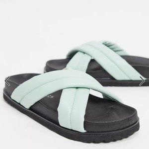 Pale Blue Padded Slides